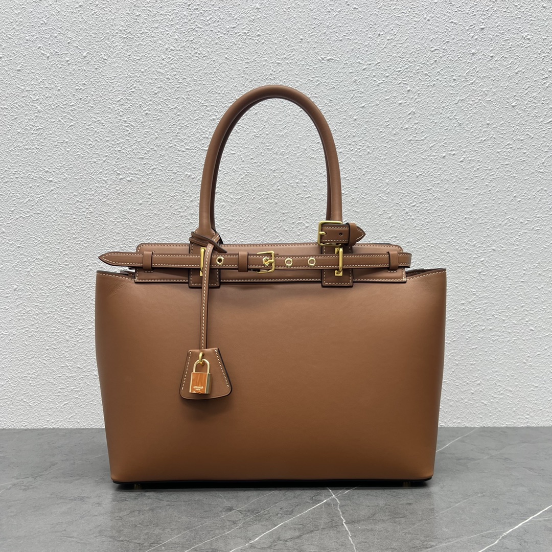 Celine Conti Bag Handbag In Supple Calfskin Tan 199873